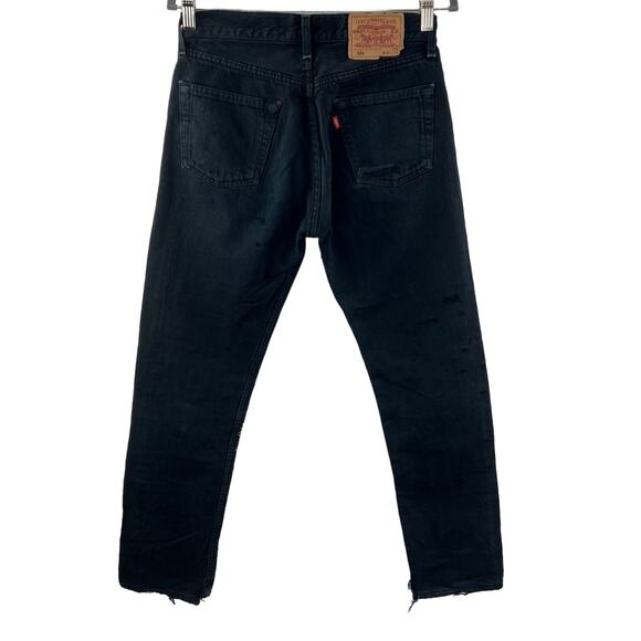 FREE PEOPLE x Rialto Levi501 Straight Leg Patch Jeans Black Dark Denim Size 30 - Picture 5 of 8